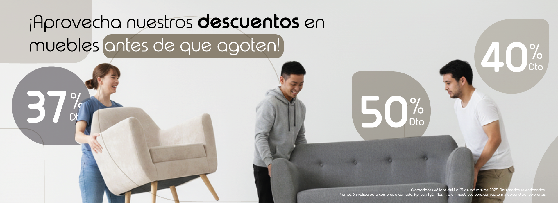 imagen para promocionar las ofertas dentro de la web muebles albura