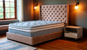 Cama Provenza 140 + Colchón Kai + 1 Nochero Provenza