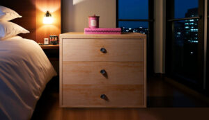 Mesa de Noche Matiz Flor Morado